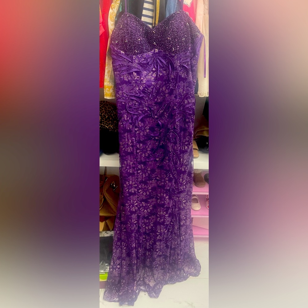 Beautiful purple dress.